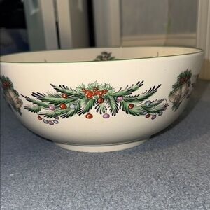 Spode Holiday Green and Red Serve Bowl